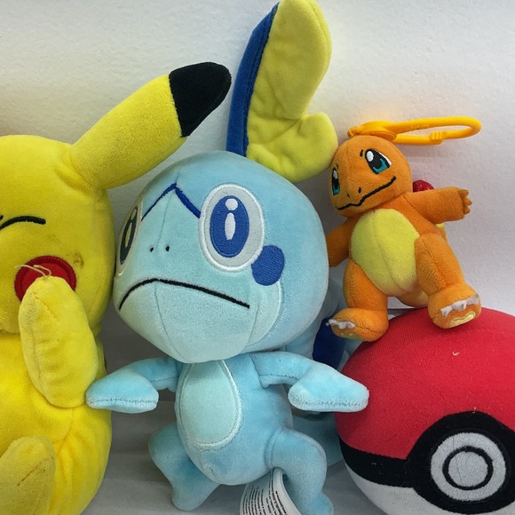 Pokemon Stuffed Animal Plush Toy Lot Pikachu Torchic Ball - Picture 2 of 6